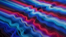 Blue, Pink And Purple Colored Curves Form Abstract Lines Background. 3D Render.