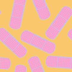 medicine plaster seamless cartoon patch pattern for clothes print and wrapping paper and drugstore a