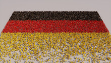 German Flag Formed From A Crowd Of People. Banner Of Germany On White.