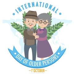 Sticker - International day of older persons banner design