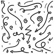 © Ibnu - Set of hand drawn black arrow doodles on white