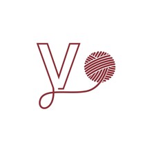 Letter V And Skein Of Yarn Icon Design Illustration