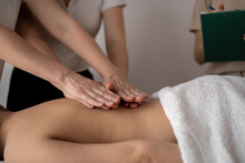 Massage Courses, Training Of Massage Therapists, Teacher Helps Student To Do Wellness Massage