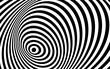 Abstract pattern of black and white lines. Optical illusion. Op art illustration.