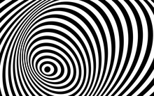 Abstract Pattern Of Black And White Lines. Optical Illusion. Op Art Illustration.