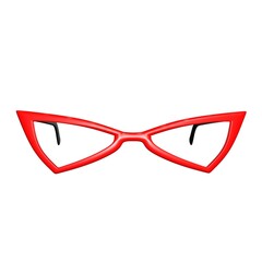 Triangle glasses with red frames