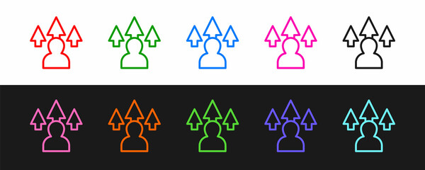 Set line Web design and front end development icon isolated on black and white background. Vector