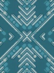 Fototapete - Kaleidoscopic pattern of colored geometric shapes. 3d rendering design template abstract digital illustration background