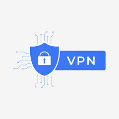 Wall Mural - vpn vector icon sign concept. virtual private network service sign. flat blue color vector symbol is
