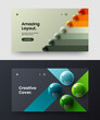 © kitka - Modern realistic balls company cover illustration composition. Minimalistic leaflet vector design template set.
