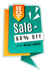 Wall Mural - Hot sale in paper message sticker style. Promo label