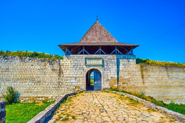 Wall Mural - The restored medieval gates, called Bendery Gate of Khotyn Fortress, Ukraine