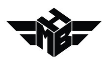 HMB Three Letter Gaming Logo In Polygon Cube Shape Logo Design Vector Template. Wordmark Logo | Emblem Logo | Monogram Logo | Initial Letter Logo | Sports Logo | Minimalist Logo | Typography Logo |