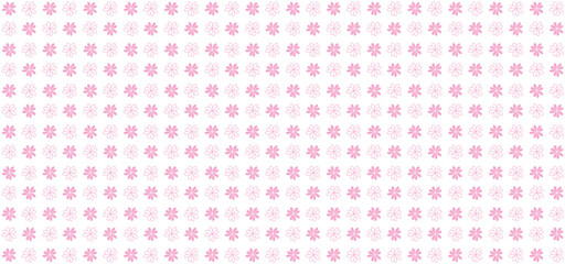 Wall Mural - illustration of vector background with pink colored flower pattern	