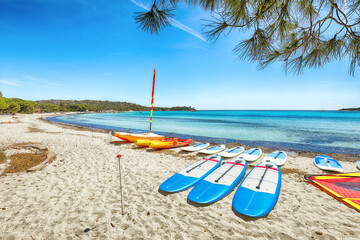 Wall Mural - Stunning view of  beach of Santa Giulia resort.