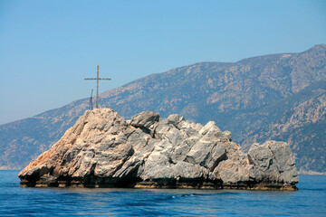 Wall Mural - Rock facing Mount Athos