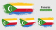 © Gautam - Textured collection national flag of Comoros on painted brush stroke effect with white background