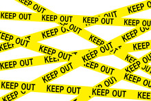 Keep Out.   立ち入り禁止のテープ。
