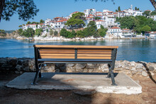 Wooden Bench With A View On The Island Port