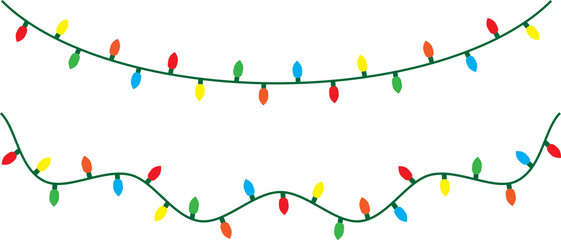Wall Mural - christmas lights string isolated on white background vector