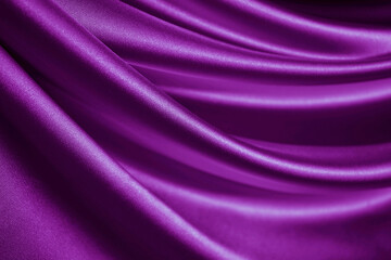 Wall Mural - Bright purple silk satin. Soft wavy folds. Shiny silky fabric. Fuchsia color elegant background with space for design. Curtain. Drapery. Christmas, valentine, anniversary, party, celebration concept.
