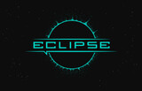 Fototapeta Kosmos - solar eclipse printable vector logo
