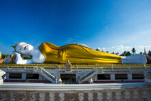 The Reclining Buddha Statue At Wat Phra That Noi Temple, Nakhon Si Thammarat, Thailand.