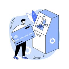 Sticker - Use ATM isolated cartoon vector illustrations.