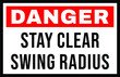 © octopusaga - Danger Stay Clear Swing Radius Warning Sign Vector Illustration