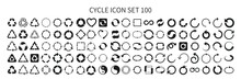 Icon Set Related To Cycles And Recycling