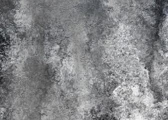 Grunge background monochrome halftone black white vintage design element in old distressed paper torn splattered illustration, scratches and grungy lines for photo overlay frame template with concrete