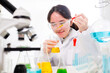 © CK - Teenager scientist in medical science laboratory,Science and education.