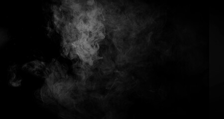 Wall Mural - Abstract smoke texture over black. Fog in the darkness background .