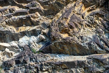 Wall Mural - Limestone quarry, cliffs with rough texture.