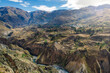 Vista de terrazas del Inca en el cañón del colca - cañón del colca, Terrazas incas, Valle del Colca,  Perú.