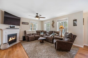 Poster - Modern designed living room with cozy furniture