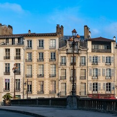 Poster - Bayonne in the pays Basque, typical facades 
