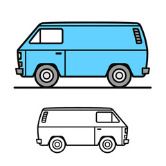 Sticker - Vector illustration of a vintage delivery van