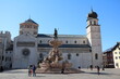 Duomo Square with the Cathedral of San Vigilio and the Fountain of Neptune in Trento, Trentino Italy
