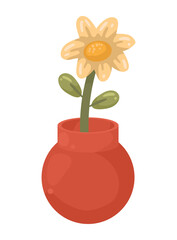 Wall Mural - red vase with flower