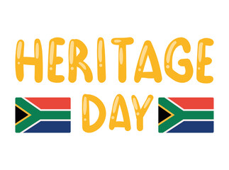 Wall Mural - heritage day lettering and flags