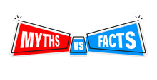Facts And Myths Bubble Isolated On White Background. Symbol, Logo Illustration.