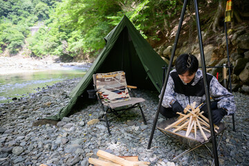 Wall Mural - Men's Solo Camping