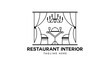 Kitchen furniture minimalist line art logo design. Simple modern restaurant, interior, decoration emblem logo concept
