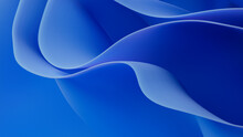 Curvy Blue Surfaces. Modern Abstract 3D Background. 3D Render.