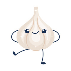 Sticker - kawaii garlic illustration