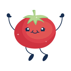 Wall Mural - kawaii tomato illustration