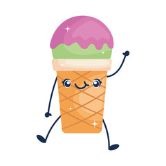 Sticker - colored kawaii ice cream