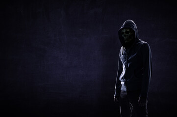 Wall Mural - Silhouette of man in hoody