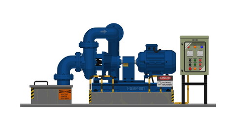 Wall Mural - Isolated pump system on white background